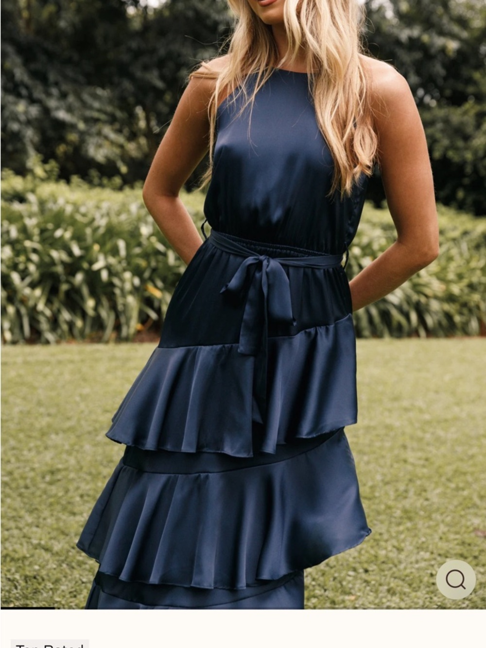 Petal & Pup Seychelle Dress - Navy Halter Tiered Midi Dress - Picture 5 of 5